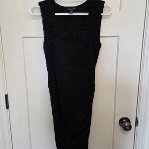 Classic Black Lace Bodice Sleeveless Dress